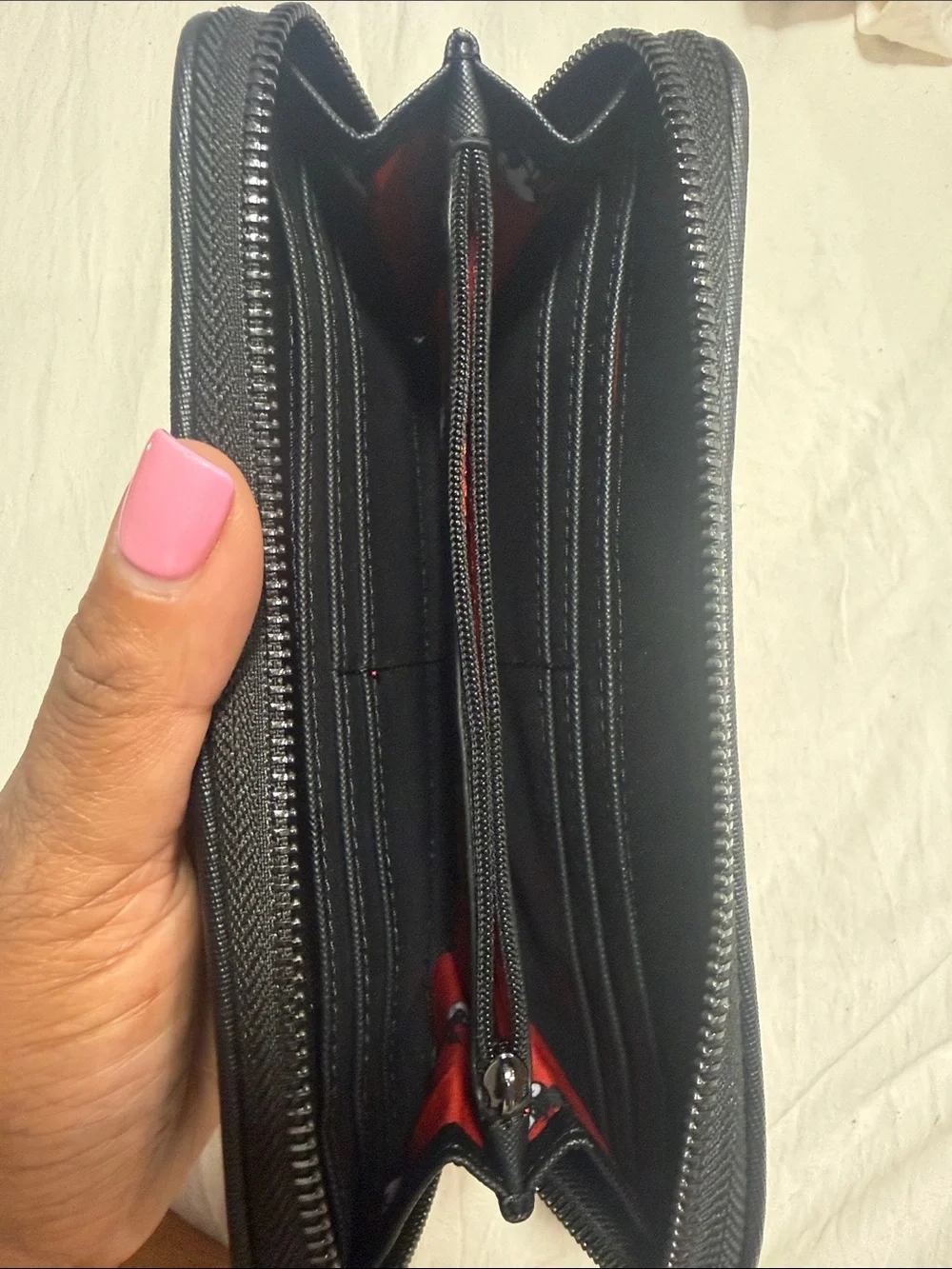 Loungefly Black Polka Dot Minnie Bow Zip Wallet